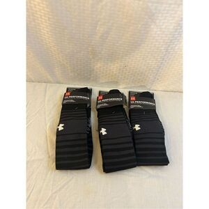 3 UA Under Armour adult over the calf socks black new